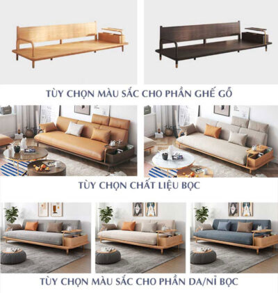 Sofa gỗ nhiều tùy chọn