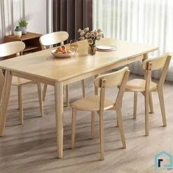 Bàn ghế ăn gỗ sồi BA06