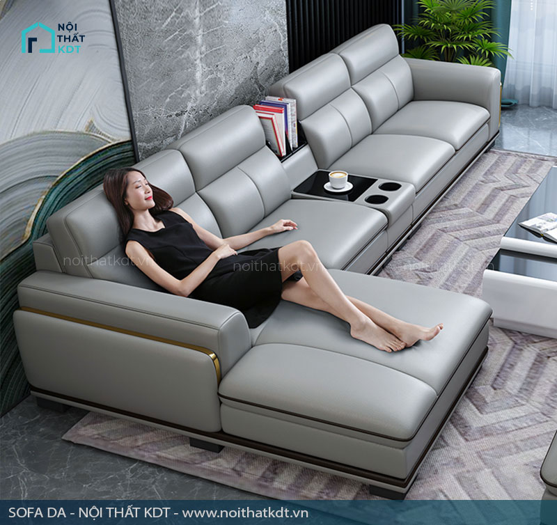 Sofa da góc cho phòng khách