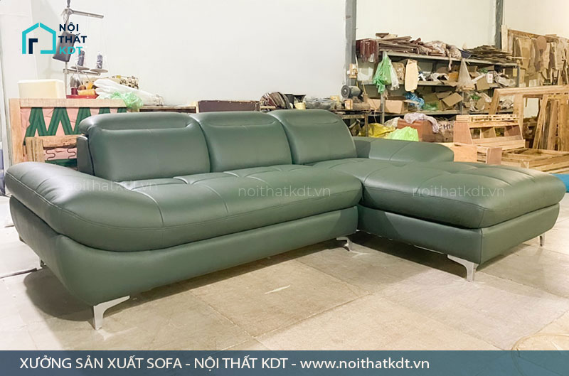Sofa da màu xanh rêu