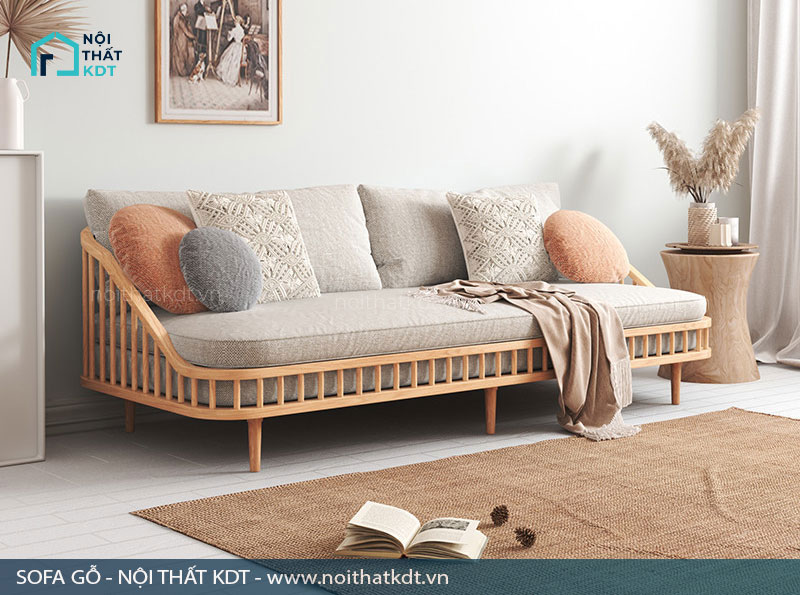 Sofa gỗ nhiều nan độc đáo