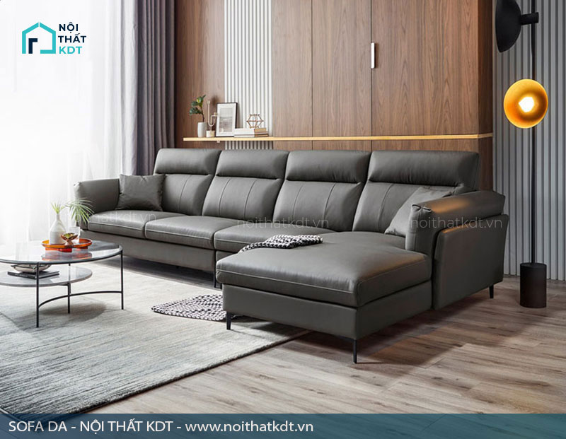 Sofa góc bóc da hiện đại