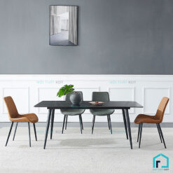 Bàn ăn chữ nhật mặt đá cremic cao cấp 3