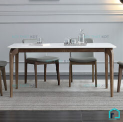 Bàn ghế ăn gỗ sồi bọc nỉ BA03-2
