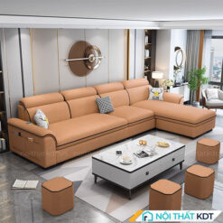 Ghe sofa goc L boc vai ni S110 1
