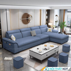Ghe sofa goc L boc vai ni S110 4