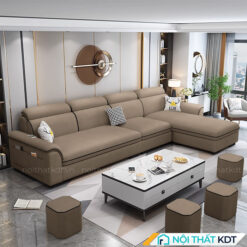 Ghe sofa goc L boc vai ni S110 9