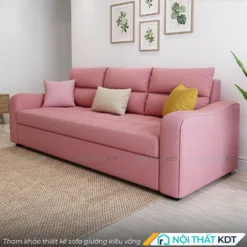 Sofa giường cho 2 người nằm ngủ SG11 màu hồng
