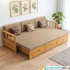 Sofa giường có ngăn kéo SG35 màu be đậm