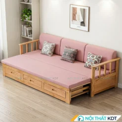 Sofa giường có ngăn kéo SG35 màu hồng