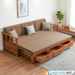 Sofa giường có ngăn kéo SG35 màu nâu