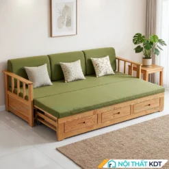 Sofa giường có ngăn kéo SG35 màu xanh lá