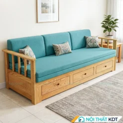 Sofa giường có ngăn kéo SG35 màu xanh ngọc