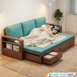 Sofa giường gỗ có ngăn kéo SG-50 2m 2m2