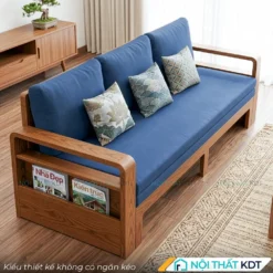 Sofa giường gỗ nhỏ gọn SG-50 màu xanh lam 1