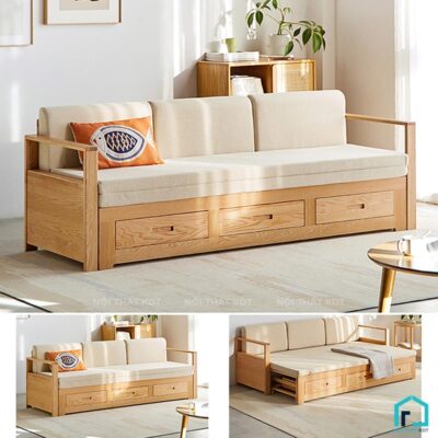 Sofa giuong go tay mong co ngan keo S40 1