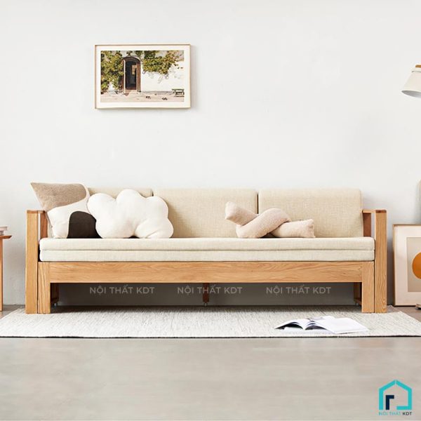 Sofa giường gỗ tay mỏng có ngăn kéo S40 (11)