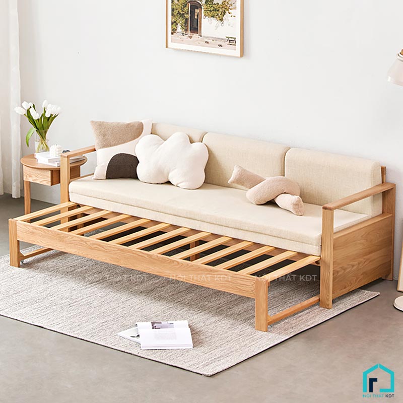 Sofa giường gỗ tay mỏng có ngăn kéo S40 (13)