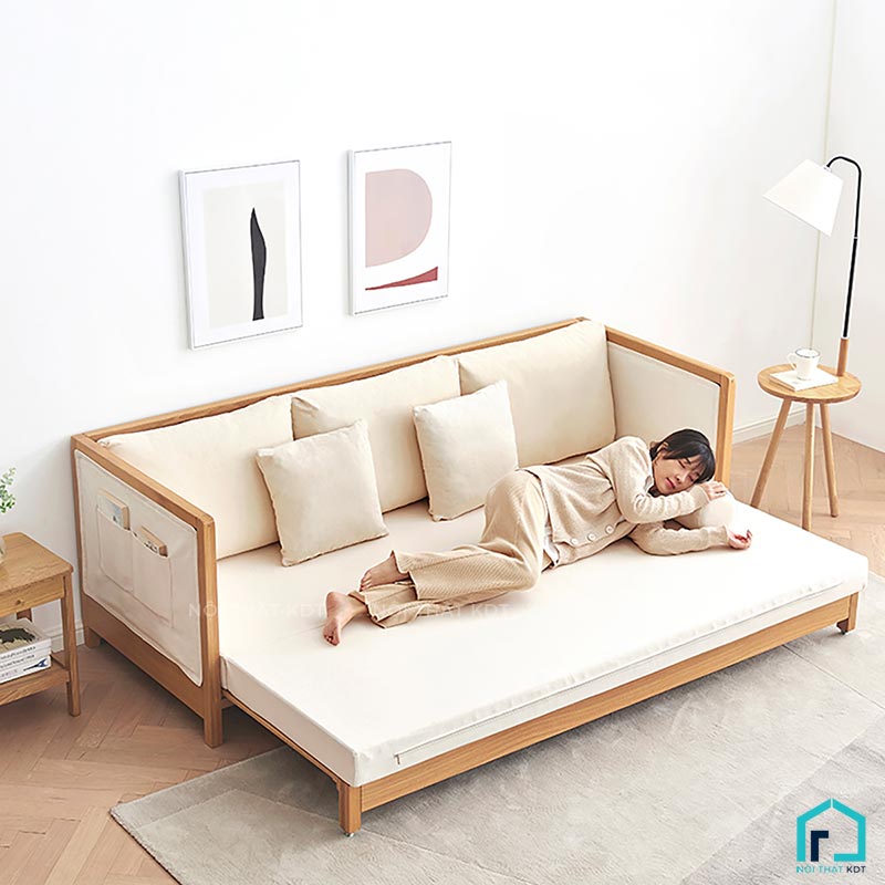 Sofa giường gỗ tay vịn siêu mỏng S46 (2)