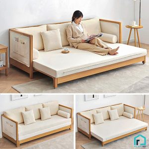 Sofa giường gỗ tay vịn siêu mỏng S46 (3)