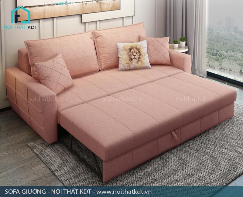 Sofa giường màu hồng lãng mạn
