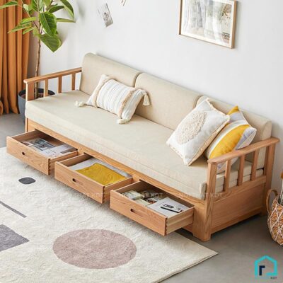 Sofa giường tay vịn mỏng có ngăn kéo S35 (1)