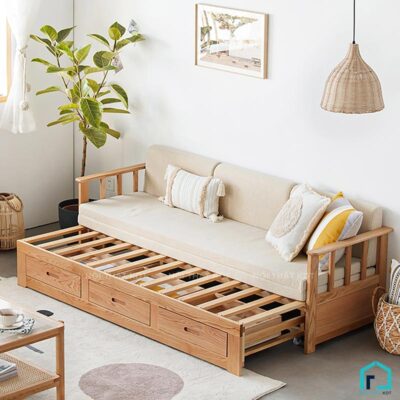 Sofa giường tay vịn mỏng có ngăn kéo S35 (4)