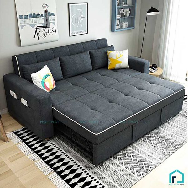 Sofa giường tay vịn vuông phong cách đơn giản S17 (1)