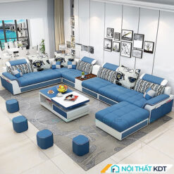 Bộ ghế sofa nỉ chữ U sang trọng hiện đại S30U