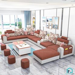 Bộ sofa hình chữ U bọc nỉ cho nhà rộng S27U (3)