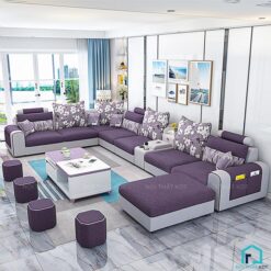 Bộ sofa hình chữ U bọc nỉ cho nhà rộng S27U (6)