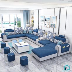 Bộ sofa hình chữ U bọc nỉ cho nhà rộng S27U (8)
