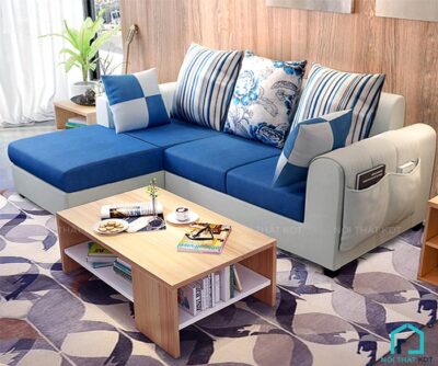 Sofa nỉ góc L nhỏ gọn cho chung cư, nhà hẹp (2)