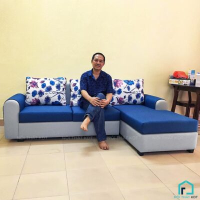 Sofa nỉ góc L nhỏ gọn cho chung cư, nhà hẹp (4)