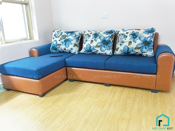 Sofa nỉ góc L nhỏ gọn cho chung cư, nhà hẹp (6)