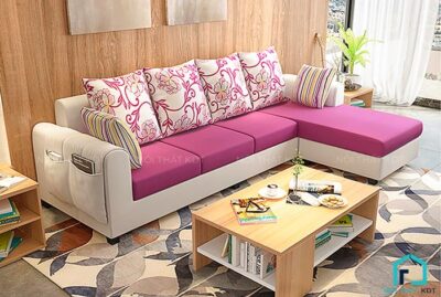 Sofa nỉ góc L nhỏ gọn cho chung cư, nhà hẹp (8)