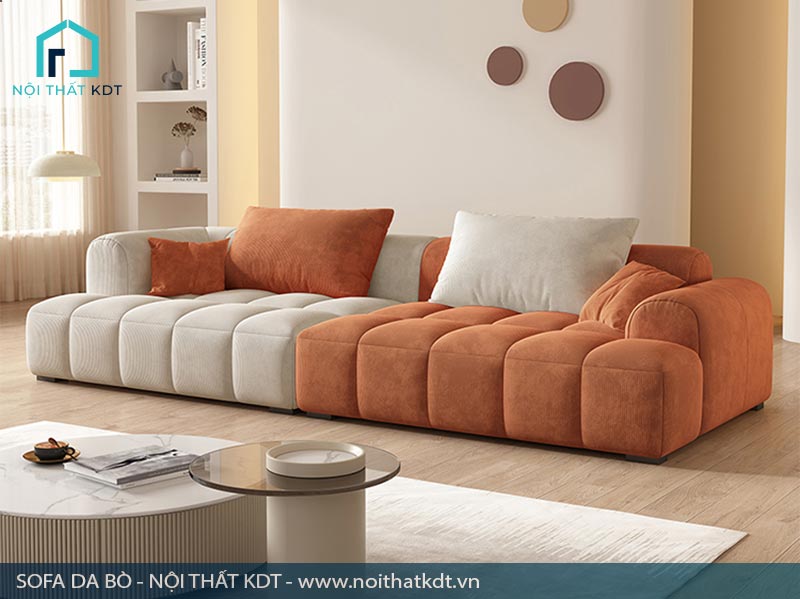Sofa văng bọc nỉ phong cách Italy