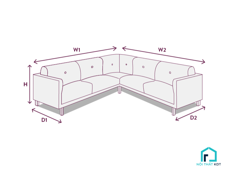 kích thước sofa văng