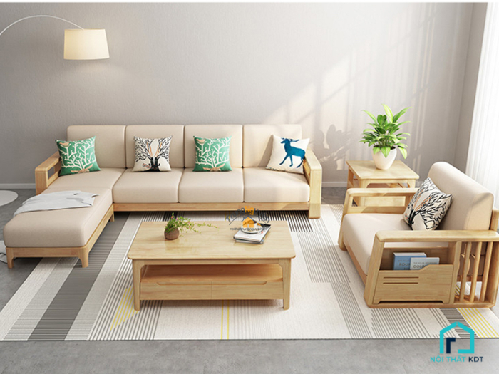 sofa gỗ sồi hiện đại