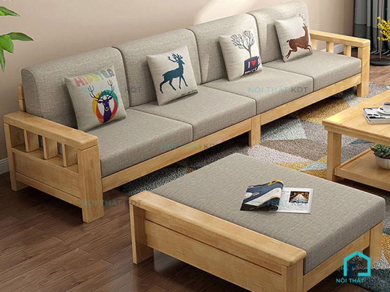 sofa gỗ sồi tay vuông