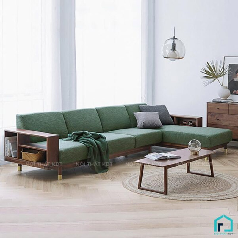 sofa gỗ góc l phòng khách s181