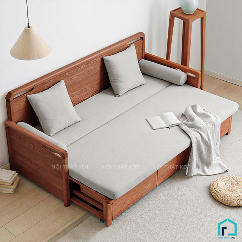sofa gỗ tay vịn mỏng