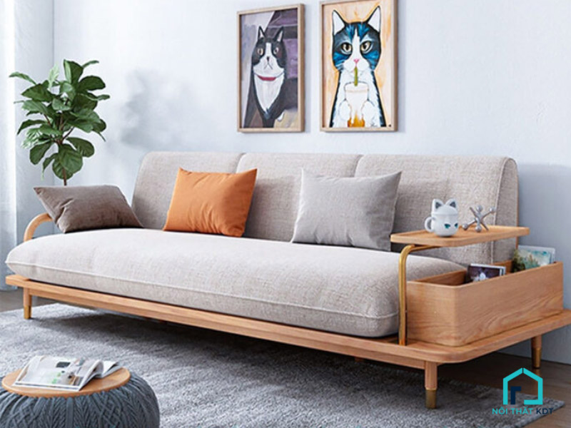 sofa nỉ với khung gỗ thông minh