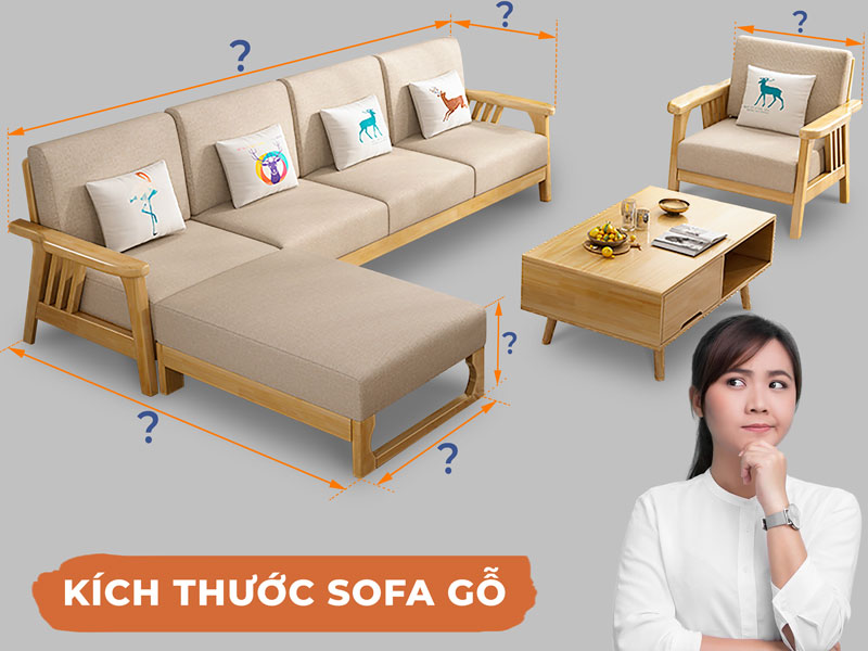 kích thước sofa gỗ chữ l