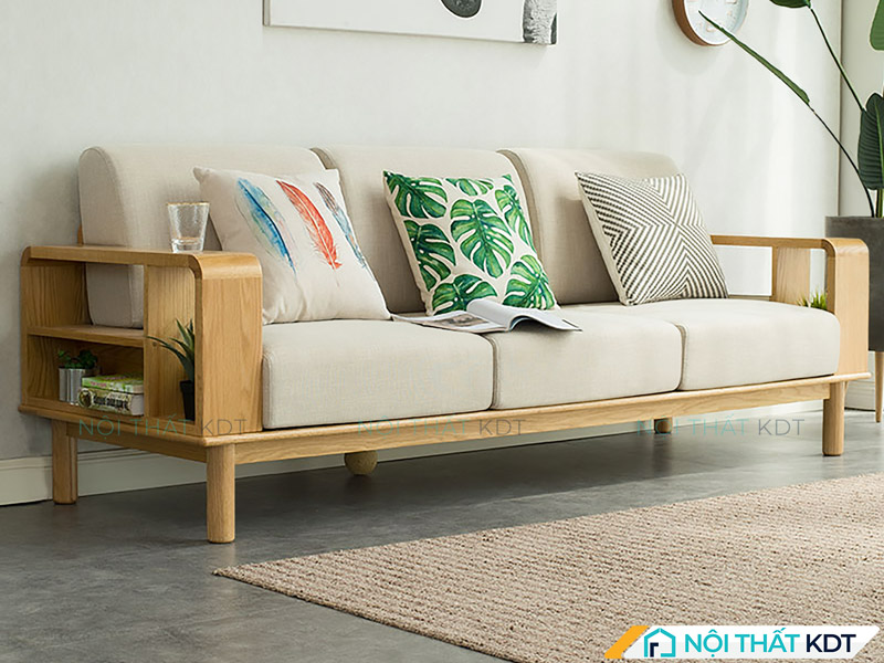 Tham khảo cách kê sofa văng 3 chỗ sát tường để tối ưu diện tích và tạo lối đi thông thoáng trong phòng khách
