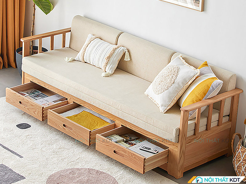 Khung gỗ sofa S35 tự nhiên chắc chắn, chịu lực tốt