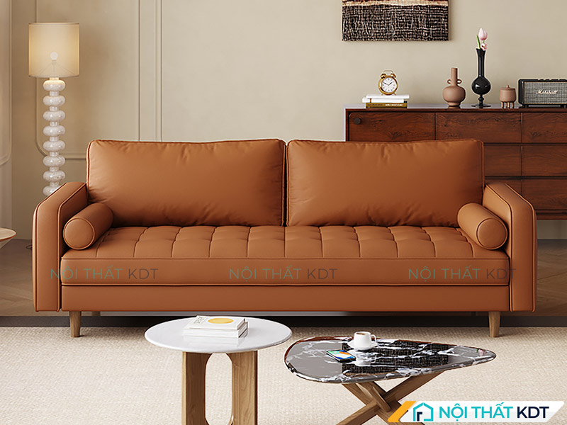 Sofa da nâu mang đến vẻ vững chãi, chuyên nghiệp