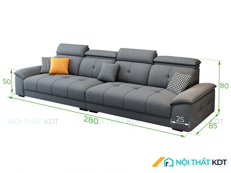 Kích thước sofa văng nỉ 4 chỗ tham khảo