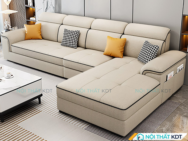 Sofa màu kem S251 thiết kế tối giản, tinh tế