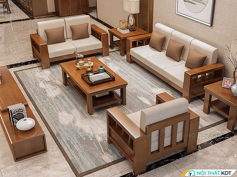 Đảm bảo khoảng cách giữa sofa, bàn trà và các đồ nội thất khác để tạo tổng thể cân đối